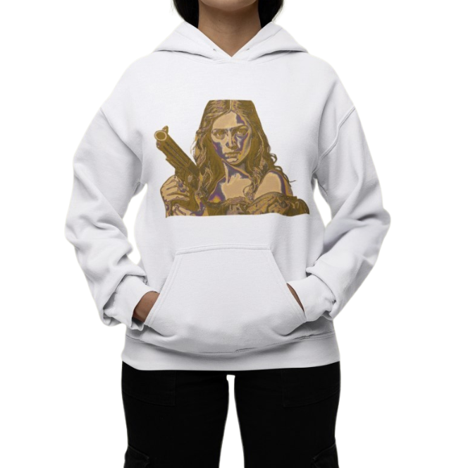 THEA GIRL WITH A GUN HOODIE